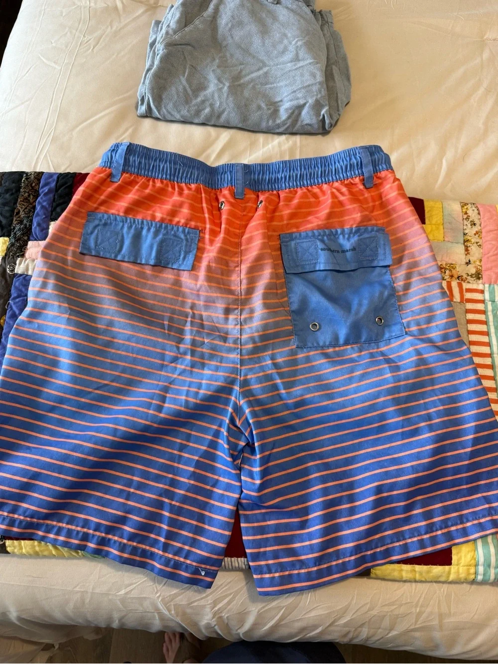 Southern Marsh Blue and Orange Gradient Athletic Shorts